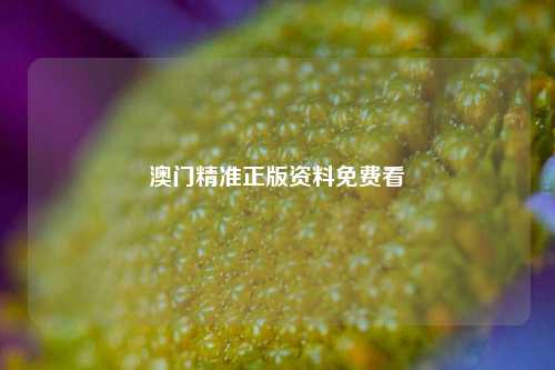 澳门精准正版资料免费看