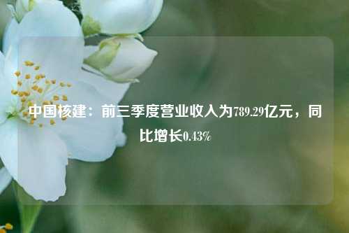 中国核建：前三季度营业收入为789.29亿元，同比增长0.43%