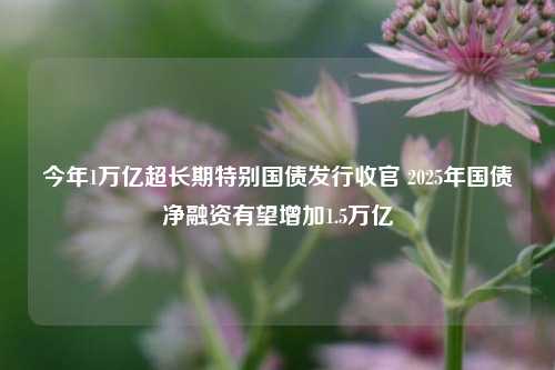 今年1万亿超长期特别国债发行收官 2025年国债净融资有望增加1.5万亿