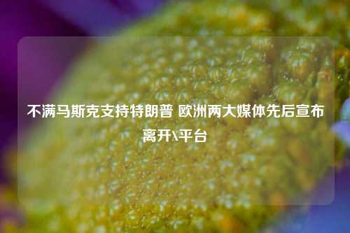 不满马斯克支持特朗普 欧洲两大媒体先后宣布离开X平台