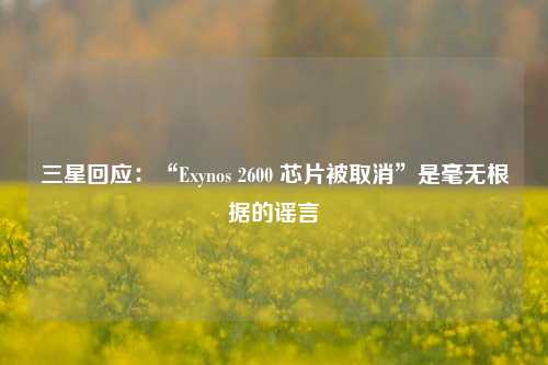 三星回应：“Exynos 2600 芯片被取消”是毫无根据的谣言