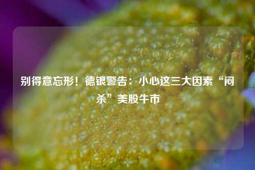 别得意忘形！德银警告：小心这三大因素“闷杀”美股牛市