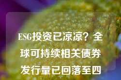 ESG投资已凉凉？全球可持续相关债券发行量已回落至四年新低