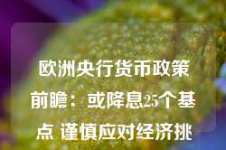 欧洲央行货币政策前瞻：或降息25个基点 谨慎应对经济挑战