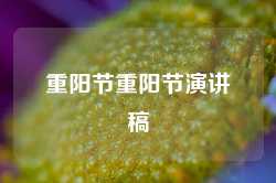 重阳节重阳节演讲稿