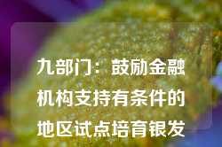 九部门：鼓励金融机构支持有条件的地区试点培育银发经济龙头企业，支持民营企业深度参与银发经济