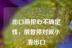 出口商担心不确定性，俄暂停对叙小麦出口