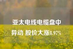 亚太电线电缆盘中异动 股价大涨8.97%