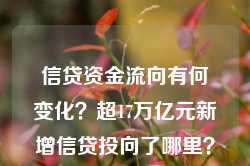 信贷资金流向有何变化？超17万亿元新增信贷投向了哪里？