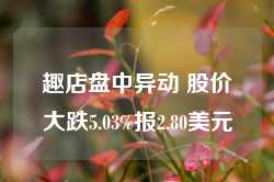 趣店盘中异动 股价大跌5.03%报2.80美元