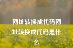 网址转换成代码网址转换成代码是什么