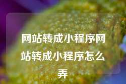 网站转成小程序网站转成小程序怎么弄