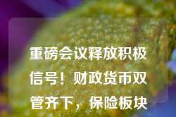 重磅会议释放积极信号！财政货币双管齐下，保险板块将迎来哪些利好？