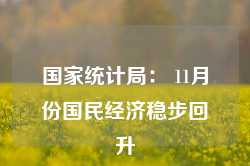 国家统计局： 11月份国民经济稳步回升