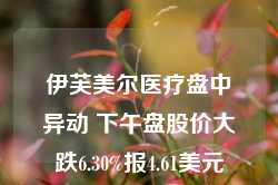 伊芙美尔医疗盘中异动 下午盘股价大跌6.30%报4.61美元