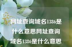 网址查询域名1386是什么意思网址查询域名1386是什么意思啊